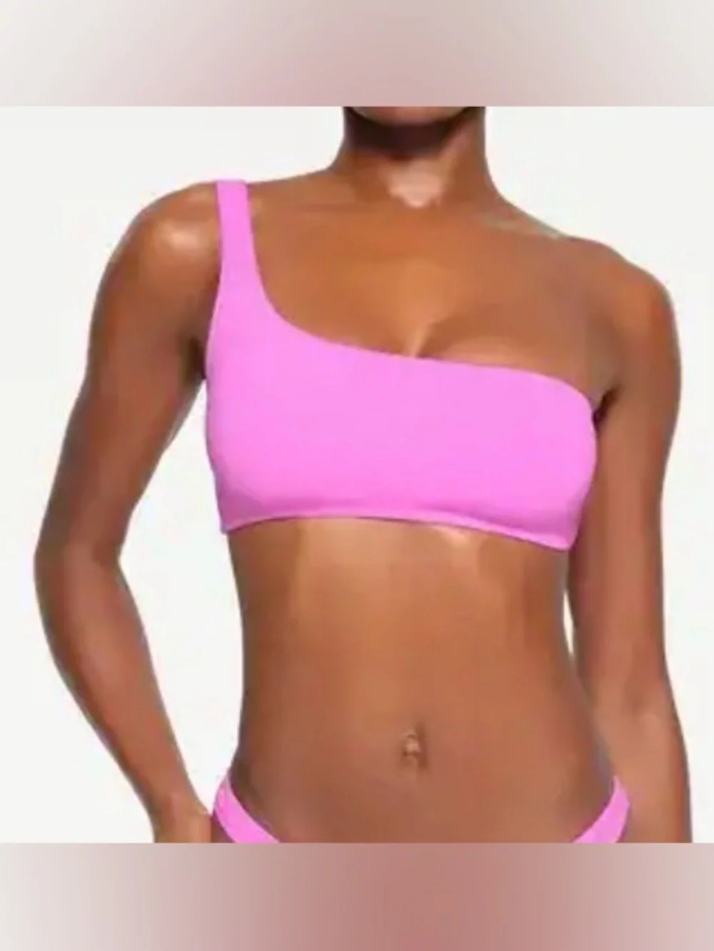 ✨ SKIMS Signature Swim One Shoulder Bikini Top – Neon Orchid – S – NWT✨